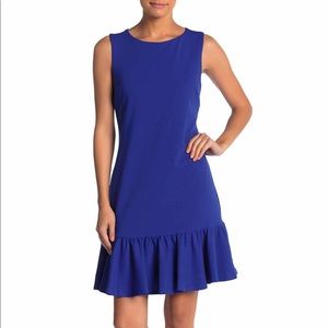 NWT Betsey Johnson Ruffled Hem Scuba Crepe Dress